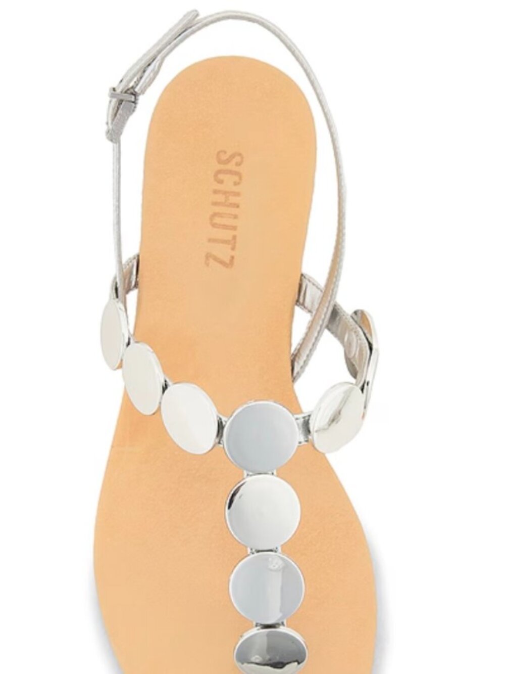 Acacia T Sandal Schutz Silver 7.5 Like New! NWOT